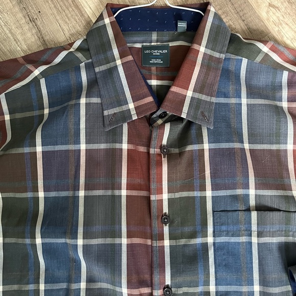 Leo Chevalier Mens Non-Iron Shirt Sz XL EUC - Picture 2 of 2